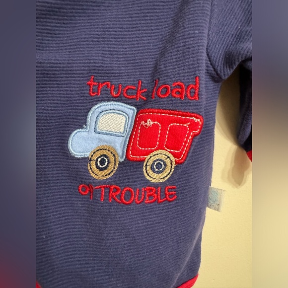 Duck Duck Goose | Navy Blue & Red Baby Boy Cardigan Sweater | Size 6-9 Months - Picture 3 of 6